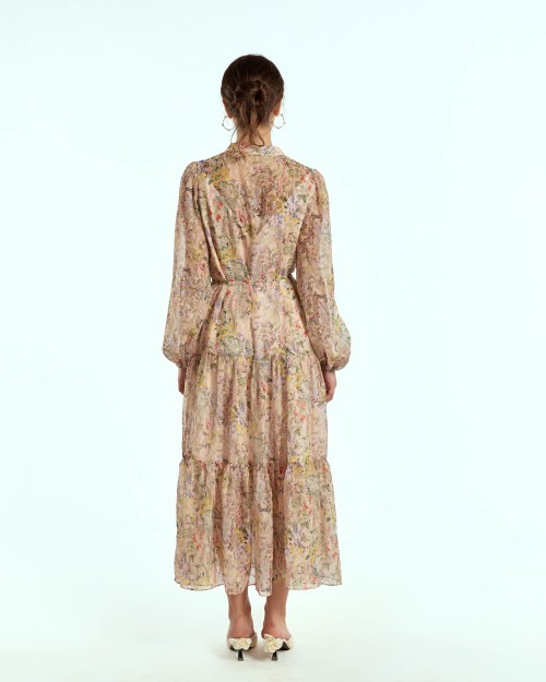 SIXDO Voile Flared Dress for Women